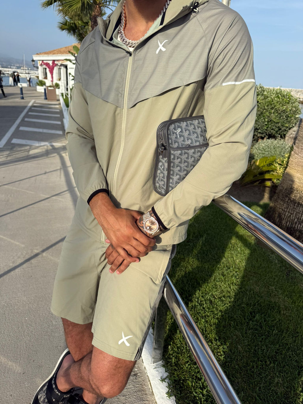 Green Windbreaker + Shorts